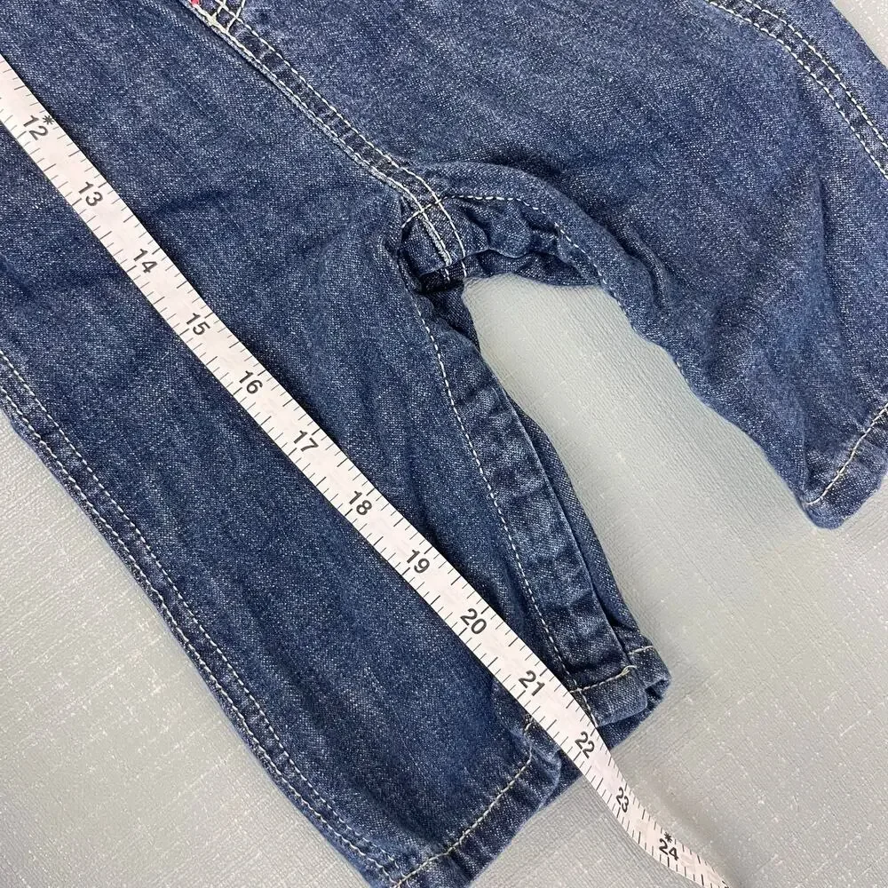 Y2K Vintage Gap Embroidered Flower Blue Jean Overalls 3-6 Months